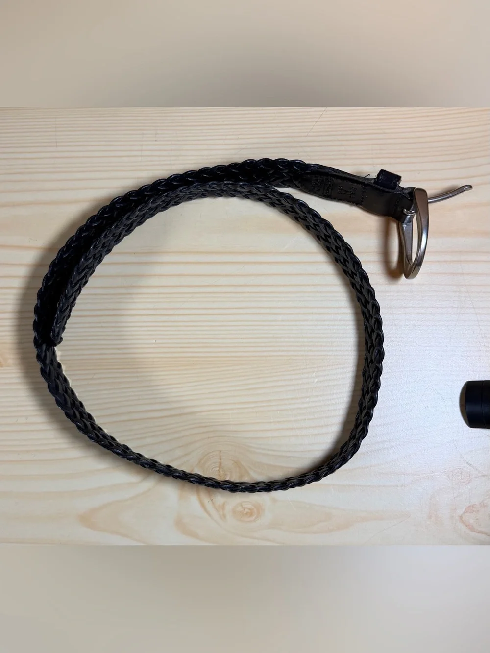 Coach Woman’s Black Leather Size Small Braided Belt 8515 32” Lightly Worn Woven